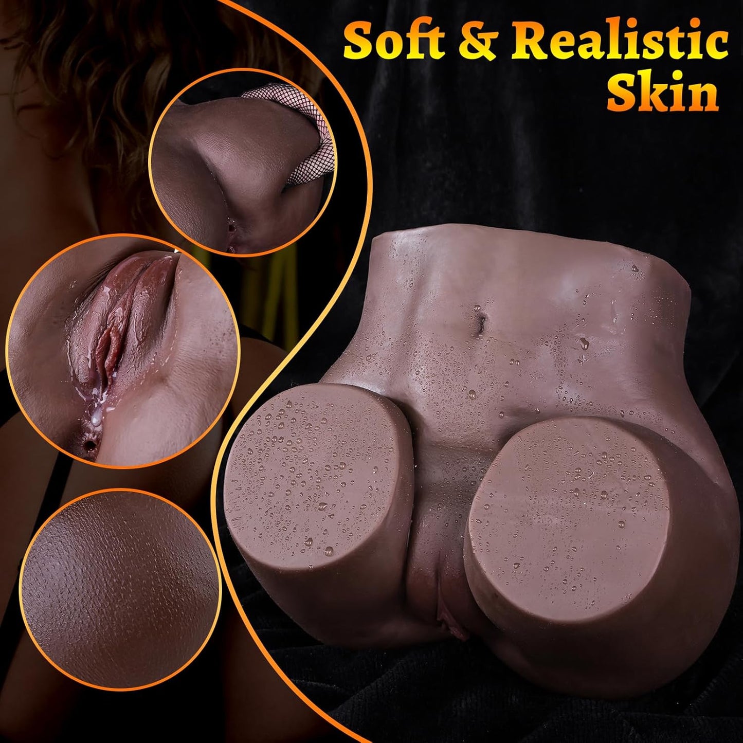 Realistische Sexpuppe für Männer, Masturbator, Taschenmuschi, Erwachsenenspielzeug, 14LB schwere Sexpuppe in Lebensgröße, Analsexspielzeug mit enger Vagina und Anus, Sexspielzeug für Männer, Masturbator, Vaginalspielzeug, Sex-Torso, Po.