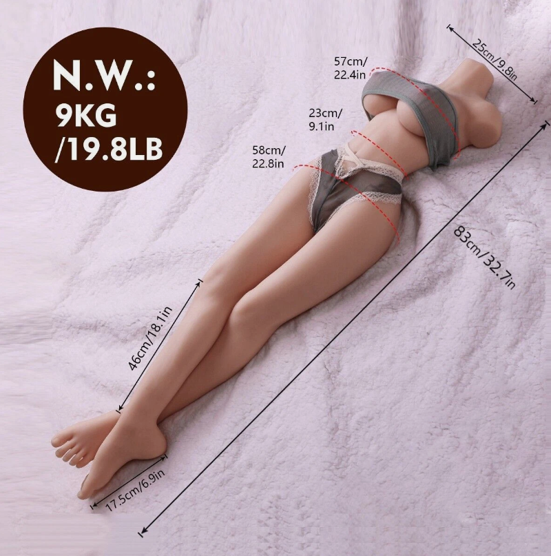35 inch Full Size Sex Doll for Men - Realistic Life Size Sex Dolls Torso Body, Adult 9kg Sex Toys Big Size Dual Channel Realistic Pussy Anal Toy Built-in Skeleton Love Dolls for Male