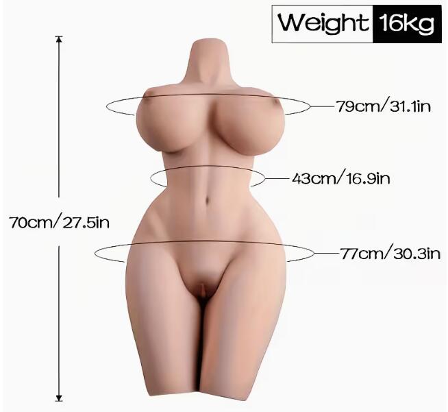 Life Size Sex Doll Male Masturbator Torso - Realistic Full Size Love Dolls Male Adult Sex Toy, Soft Big Chest & Big Butt for Realistic Vaginal Anal Breast Sex - Beautiful Young Sexy Body