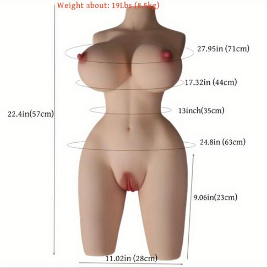 Lifelike Female Sex Doll Adult Toys for Men,Realistic Male Sex Toys for Men with Huge Breasts & Plump Hips, Dual-Channel Male Masturbator Includes Drying Stick