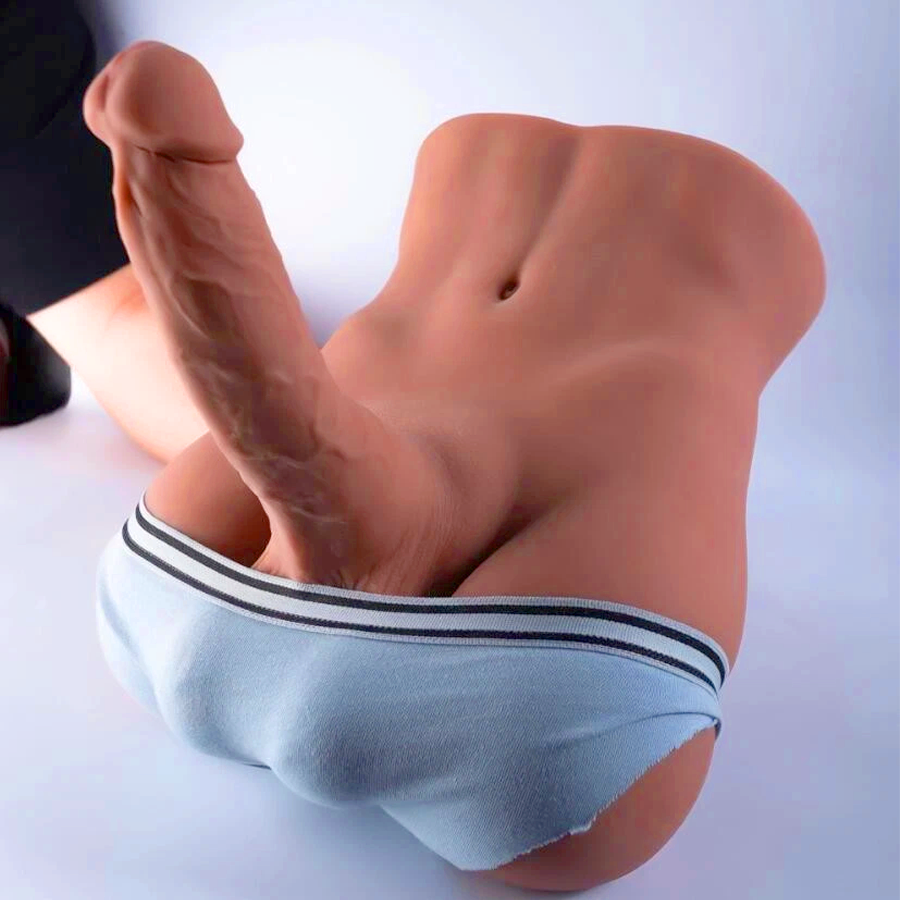 Enorme consolador realista, muñeca sexual masculina con torso, juguetes sexys para adultos, pene grande para mujeres.