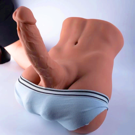 Enorme consolador realista, muñeca sexual masculina con torso, juguetes sexys para adultos, pene grande para mujeres.