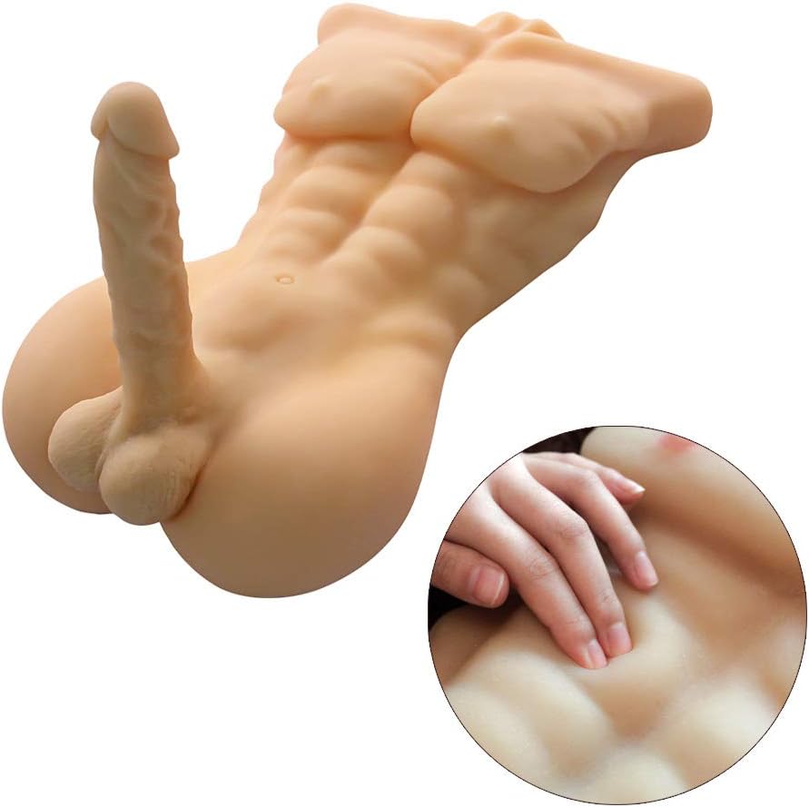 15LB Männliche Penispumpe Sexpuppe für Frauen mit 7 Zoll flexiblem Dildo Männlicher Torso Penis Liebespuppe mit engem Anus Sex Unisex Masturbationsspielzeug für Frauen