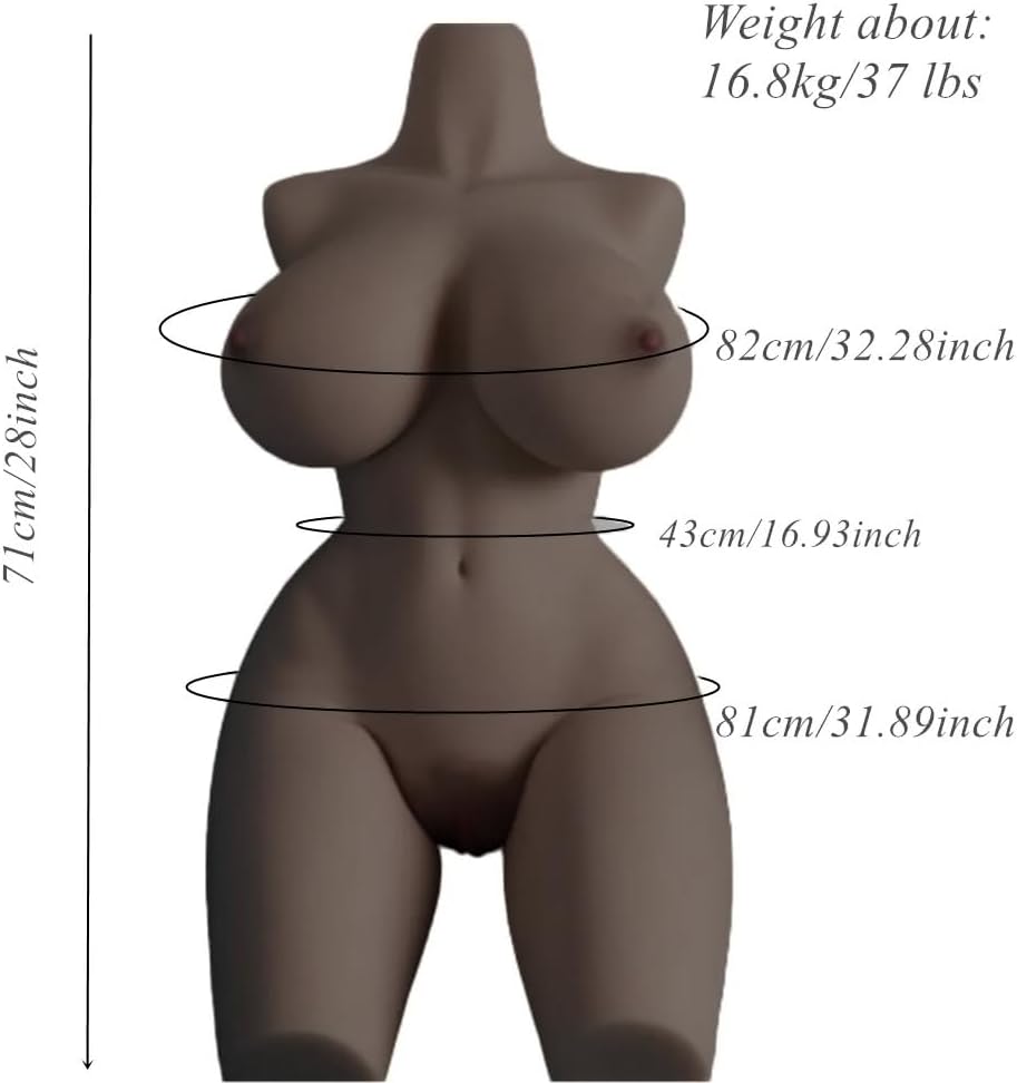 37LB Life Size Sex Doll for Male Masturbator, Female Torso Love Doll with Soft Big Boobs Big Butt Pussy Ass Full Size Sex Doll Vagina Anus Men Masturbator Adult Sex Toy for Men, Black