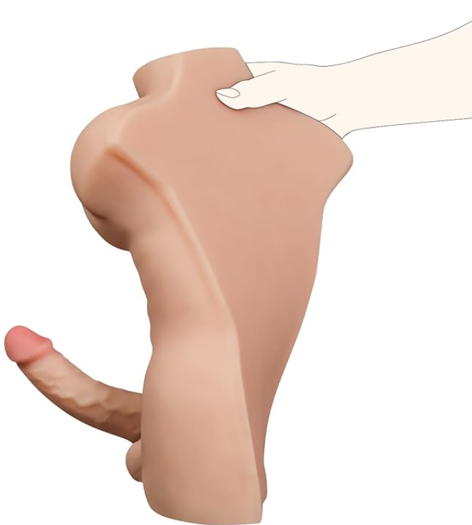 Halbkörper Sexpuppe, männlicher Torso aus TPE Sex spielzeug für Männer, Schwule und Frauen mit großem Penis