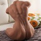 36LB Male Sex Doll Torso with 8in Huge Dildo Tight Textured Anal,3D Fullsize Sex Dolls for Women Muscular Penis Dick Sex Toys with Legs, Full Body Gay Sex Toys for Male Masturbator, Couples-Brown