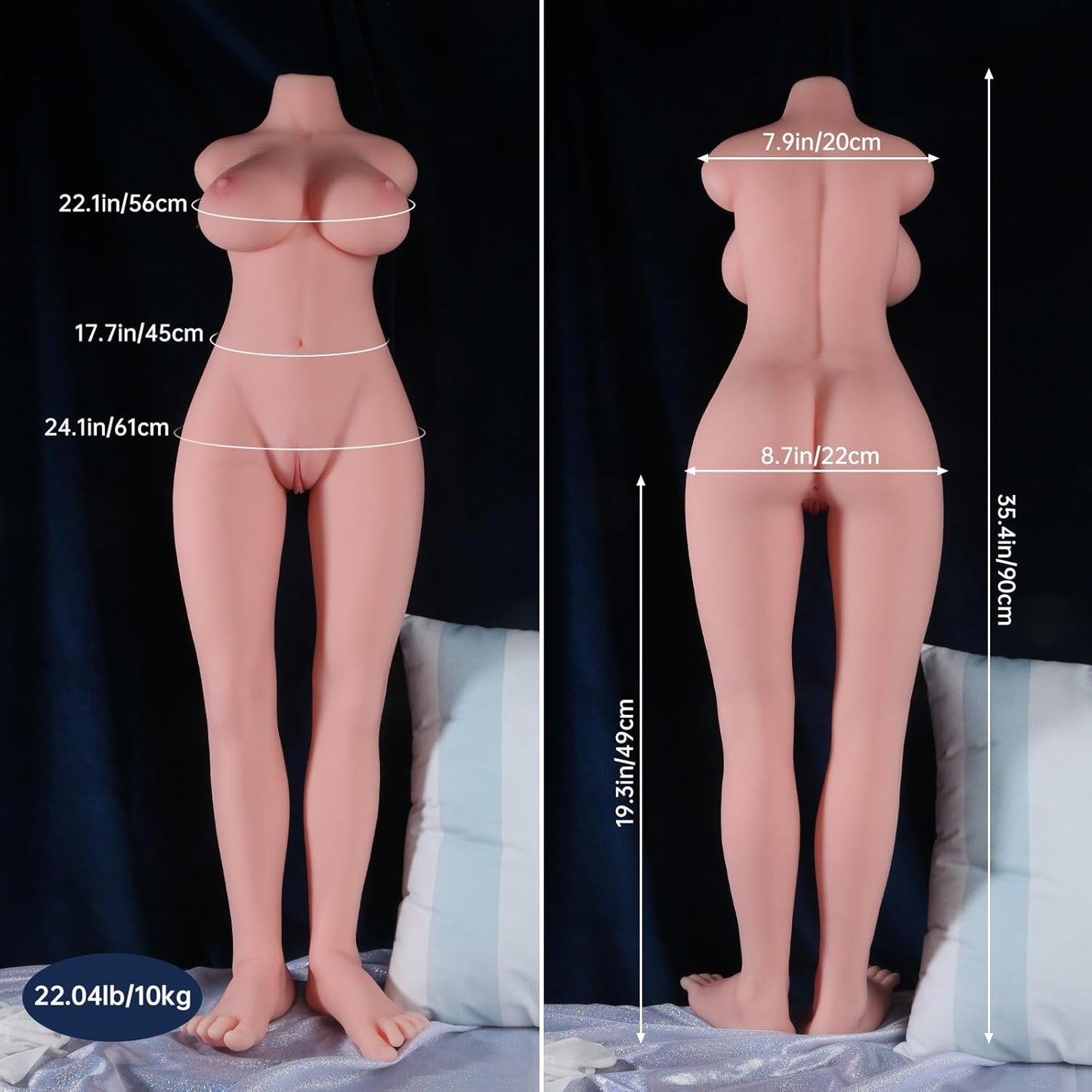 Sex Doll Full Body with Flexible Legs Built-in Skeleton Realistic Sex Doll for Men, 4 in 1 Adult Sex Toy for Men Muñeca Sexual Long Legs Dual-Channels