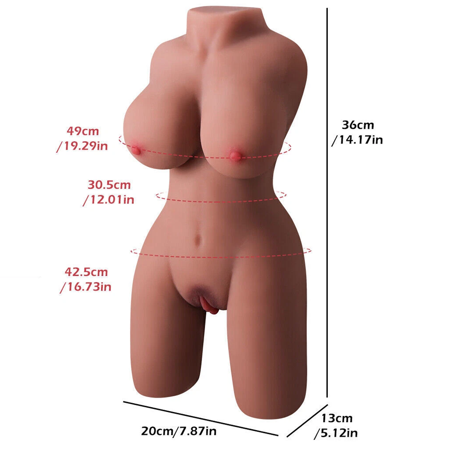 Muñeca sexual de torso de bolsillo TPE de 6.6 lb, juguete de medio cuerpo para hombres, masturbador