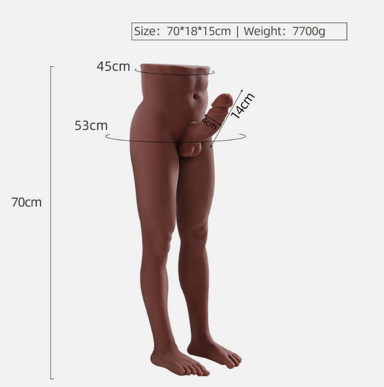 Lebensechte TPE-Sexpuppe, gebräunt, großer Penis, Anus, Silikon, Sexspielzeug für Erwachsene, Frauen und Schwule – 8 kg, Versand innerhalb Europas