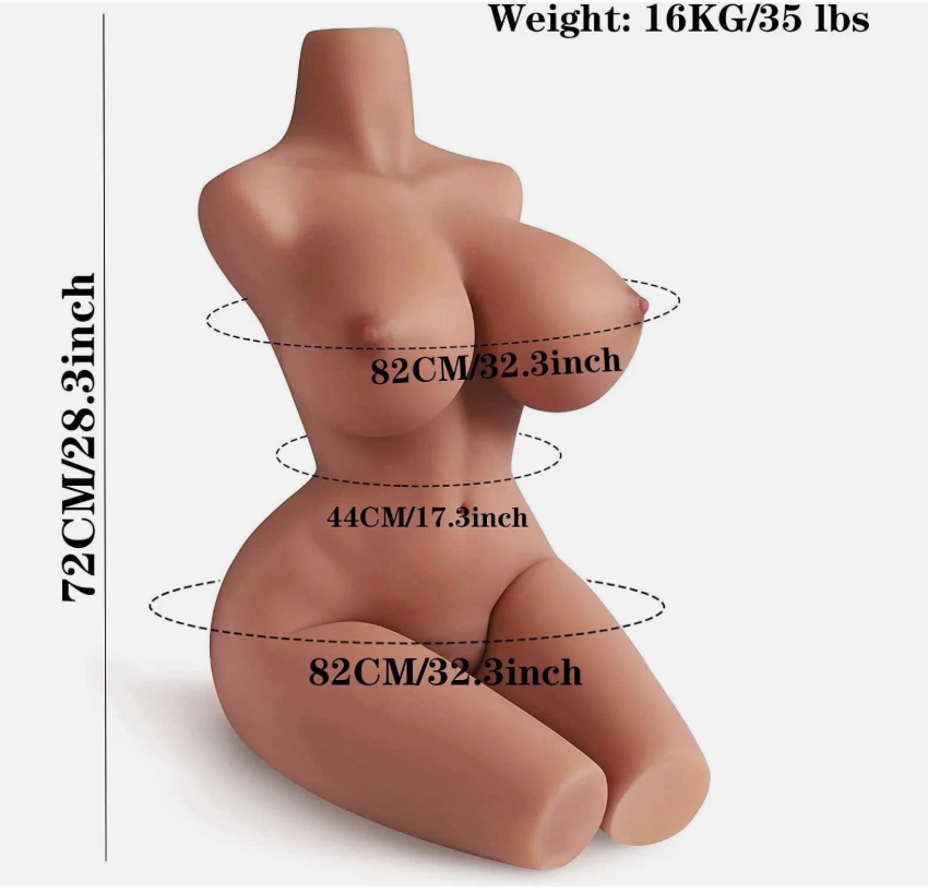 28" Realistic Poseable Female Torso Life-size Love Sex Doll 35LB HUGE 17KG-Can ship to Germany, France, Italy, Spain, the Netherlands, Portugal, Poland, Sweden, Czech Republic, Hungary, Denmark, Belgium, Austria, Slovakia, Slovenia, Luxembourg