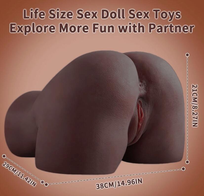 9kg Life Size Sex Doll Big Ass Male Masturbator Fake Pussy, Soft Female Sex Doll Big Butt Realistic Pussy Ass Male Stroker with 2 Hole Deeper Vagina & Tight Anal, Adult Sex Toy for Men Masturbation