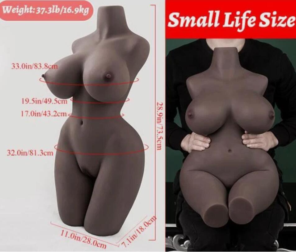 Sex Doll Torso Male Sex Toys, Realistic Male Masturbator with Long Legs Shape Soft Boobs & Full Butt, Built-in Skeleton Sex Dolls Adult Toy with Textured Pocket Pussy Vaginal & Anal Tunnel