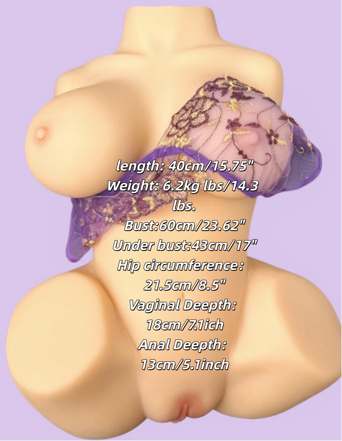 14 LB Sex Doll Lifelike Male Masturbator, Sex Toys for Men-3 in 1 Torso Love Dolls Torso with Big Breasts & Fat Butt, Realistic Pocket Pussy Vagina & Anal Channels, Adult Toys & Games-Flesh