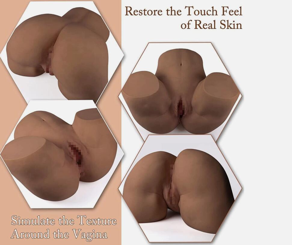 Sex Doll Pocket Pussies for Men Male Masturbator Realistic Adult Sex Toys for Men, Tan skin Stroker Ass 3D Soft Butt Light with Vagina and Anal Channel for Several Sex Positions (Wheat)