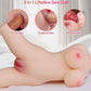 3kg  Pocket Pussy Male Sex Toys for Men, Realistic Mini-Size Male Masturbator Torso Sex Doll Built-in Adjustable Skeleton Adult Love Dolls with Textured Vaginal & Anal Tunnel, Soft & Lightweight TPE Doll