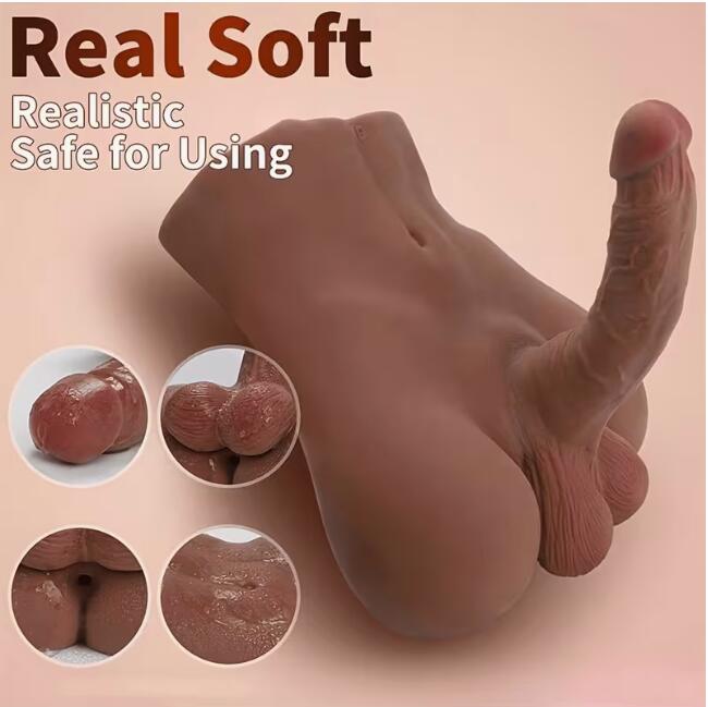 Male Sex Doll with Flexible Dildo, 2.8kg Realistic Sex Dolls with 5 Inch Huge Cock for Female Masturbation, Tight Anal for Gay Sex Toys, Adult Sex Toys Unisex Masturbator for Gay Couple Women