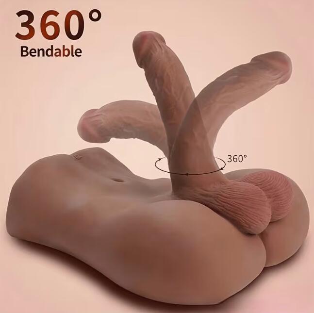 Male Sex Doll with Flexible Dildo, 2.8kg Realistic Sex Dolls with 5 Inch Huge Cock for Female Masturbation, Tight Anal for Gay Sex Toys, Adult Sex Toys Unisex Masturbator for Gay Couple Women