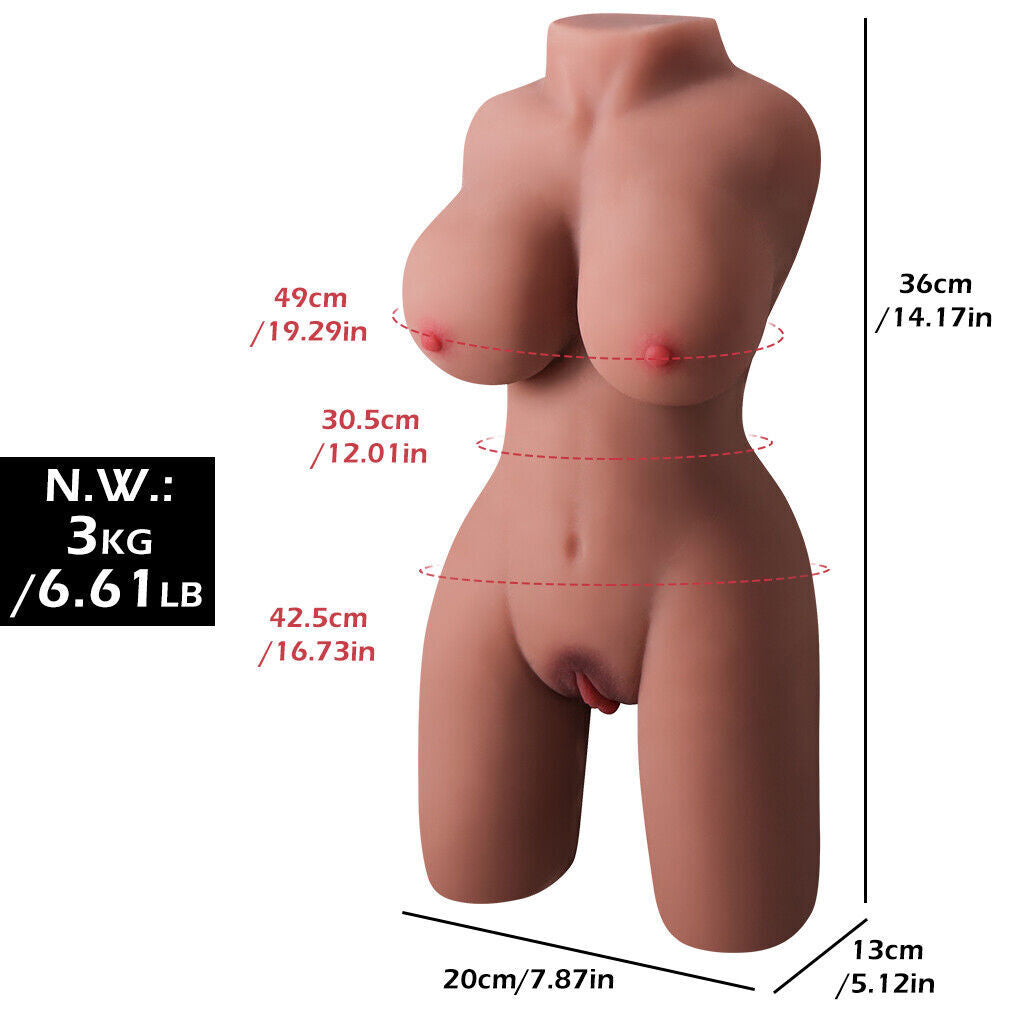3 kg schwere, realistische, hautfarbene Sexspielzeugpuppe für Männer – Masturbator für Vagina, Anus und Po – Versand nach Europa 